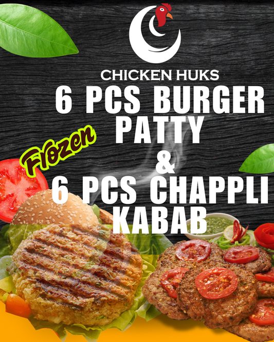 Combo deal 3 ( 6 Pcs Burger Patty 6 pcs Chappli kabab
