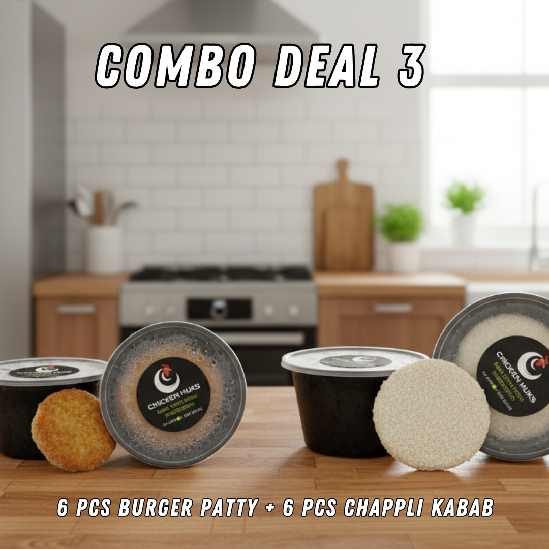 Combo deal 3 ( 6 Pcs Burger Patty 6 pcs Chappli kabab